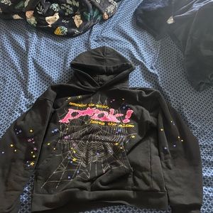 spider hoodie black small